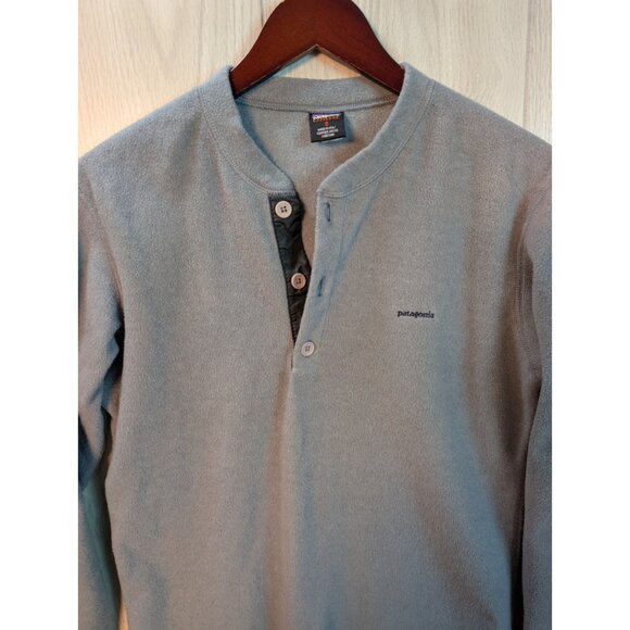 Vintage Patagonia Mens Small Gray Capilene Henley Fleece Pullover Made In USA - Picture 2 of 6